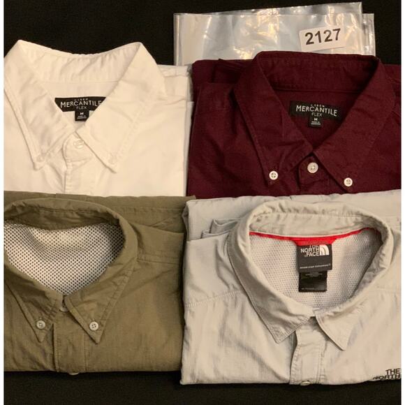 Lot of 4 Mens Shirts Long Sleeve Medium Button Front J. Crew North Face Columbia - Picture 16 of 16